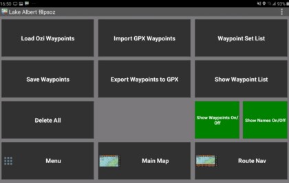 Work with Waypoints screen