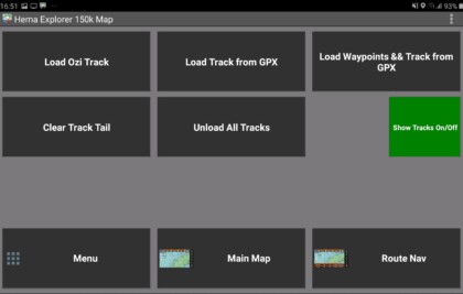 Work with Tracks screen